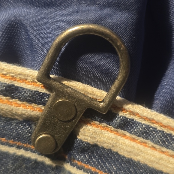 Free People Blue Striped Denim Barn Coat Jacket Corduroy Collar, M, Retail $248 - Picture 14 of 16